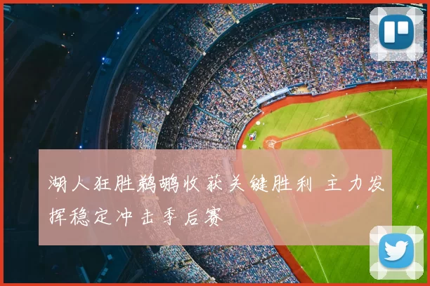 湖人狂胜鹈鹕收获关键胜利 主力发挥稳定冲击季后赛