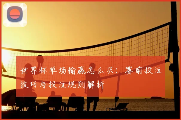 世界杯单场输赢怎么买:赛前投注技巧与投注规则解析